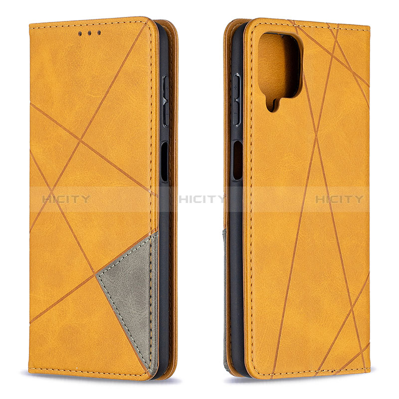 Custodia Portafoglio In Pelle Cover con Supporto B07F per Samsung Galaxy A12 Marrone Chiaro