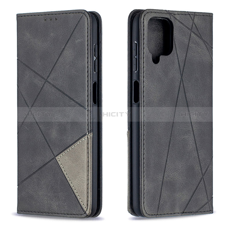 Custodia Portafoglio In Pelle Cover con Supporto B07F per Samsung Galaxy A12 Nero