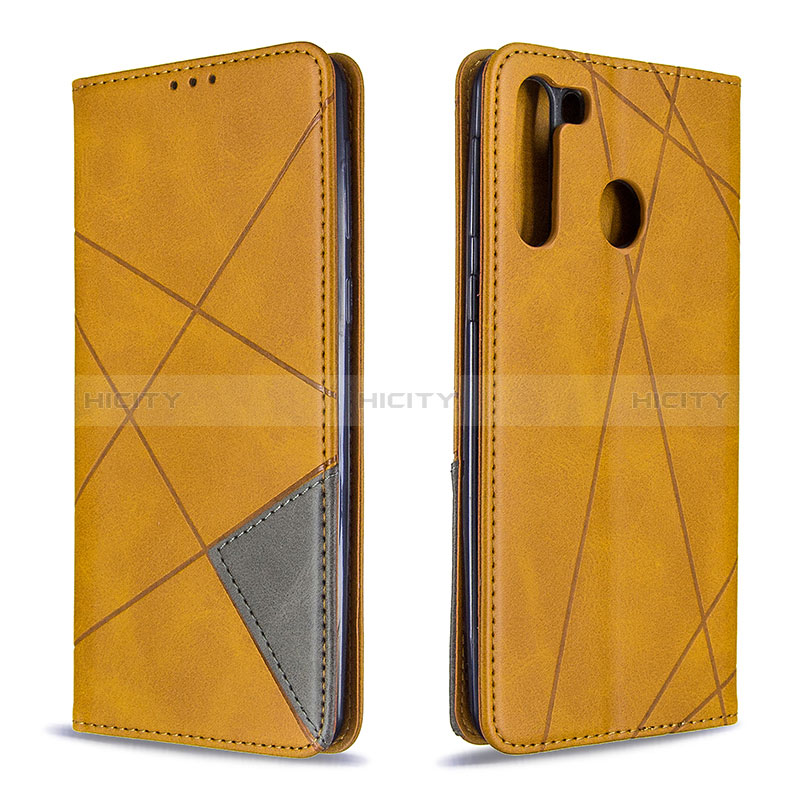 Custodia Portafoglio In Pelle Cover con Supporto B07F per Samsung Galaxy A21 Marrone Chiaro