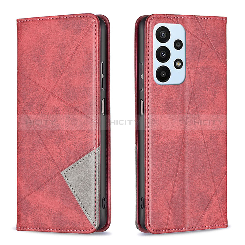 Custodia Portafoglio In Pelle Cover con Supporto B07F per Samsung Galaxy A23 5G Rosso