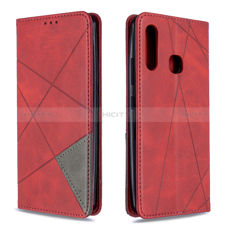 Custodia Portafoglio In Pelle Cover con Supporto B07F per Samsung Galaxy A70E Rosso