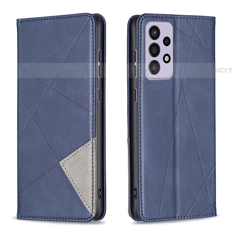 Custodia Portafoglio In Pelle Cover con Supporto B07F per Samsung Galaxy A73 5G Blu