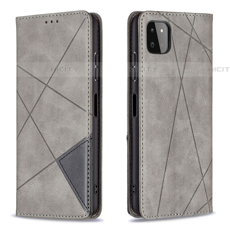 Custodia Portafoglio In Pelle Cover con Supporto B07F per Samsung Galaxy F42 5G Grigio