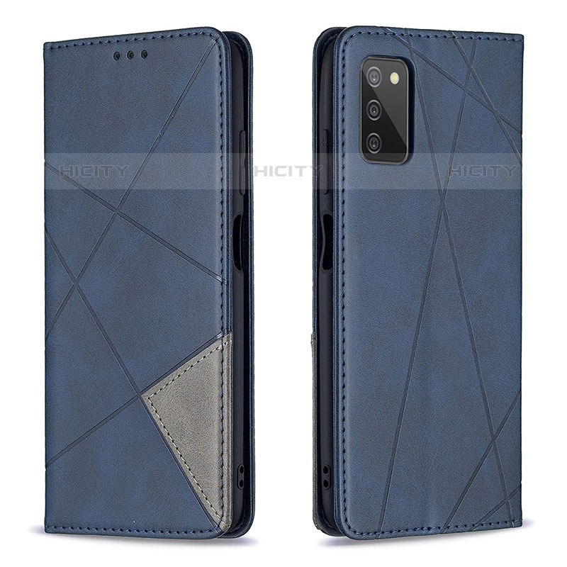 Custodia Portafoglio In Pelle Cover con Supporto B07F per Samsung Galaxy M02s Blu