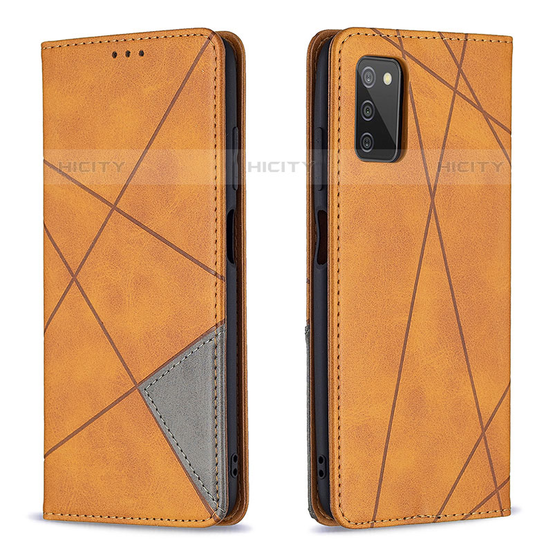 Custodia Portafoglio In Pelle Cover con Supporto B07F per Samsung Galaxy M02s Marrone Chiaro