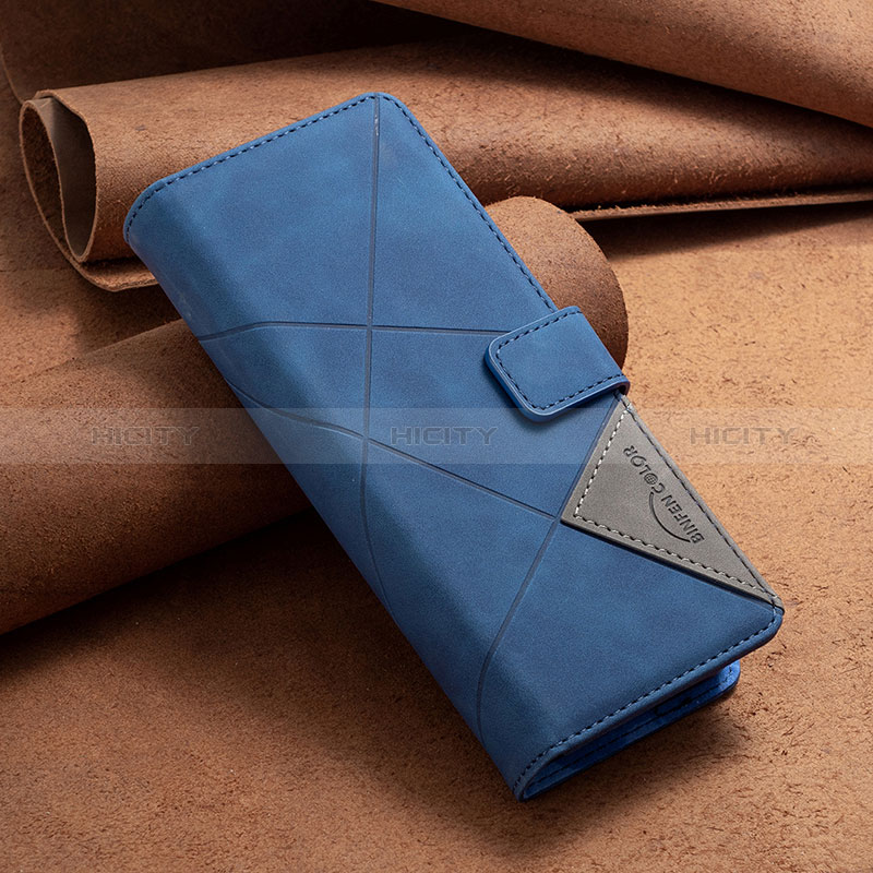 Custodia Portafoglio In Pelle Cover con Supporto B07F per Samsung Galaxy Z Fold3 5G Blu