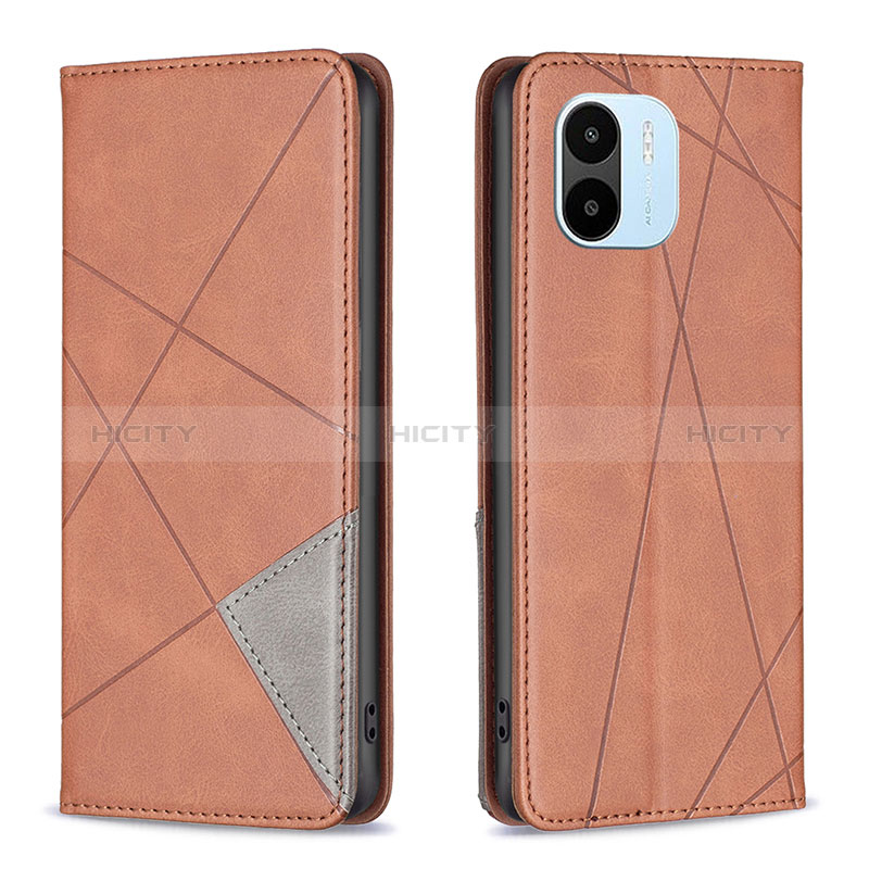 Custodia Portafoglio In Pelle Cover con Supporto B07F per Xiaomi Poco C50 Marrone