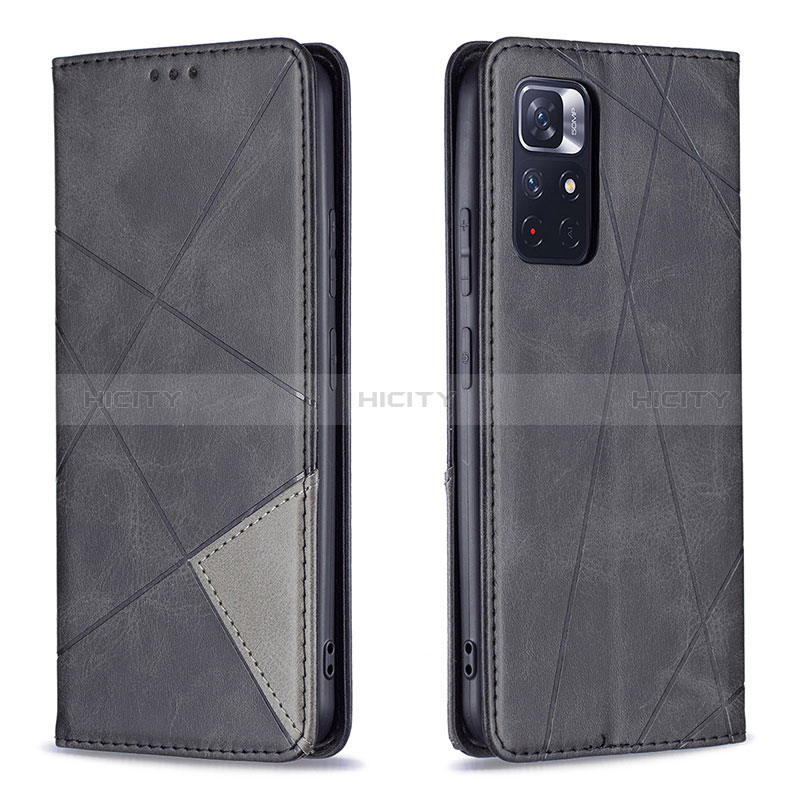 Custodia Portafoglio In Pelle Cover con Supporto B07F per Xiaomi Poco M4 Pro 5G Nero