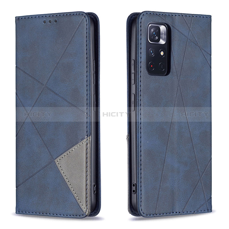 Custodia Portafoglio In Pelle Cover con Supporto B07F per Xiaomi Redmi Note 11 5G Blu