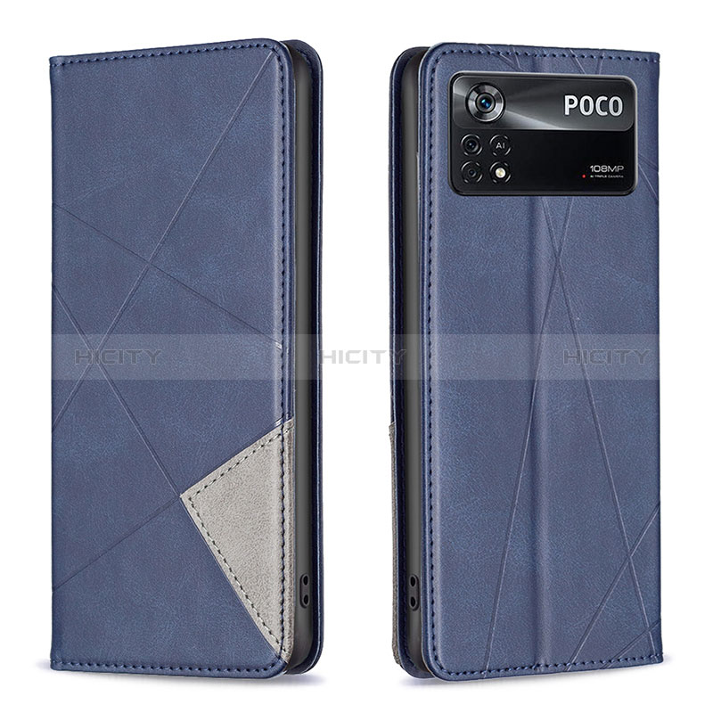 Custodia Portafoglio In Pelle Cover con Supporto B07F per Xiaomi Redmi Note 11E Pro 5G Blu