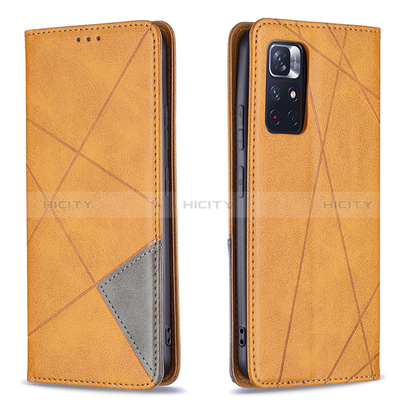 Custodia Portafoglio In Pelle Cover con Supporto B07F per Xiaomi Redmi Note 11T 5G Marrone Chiaro