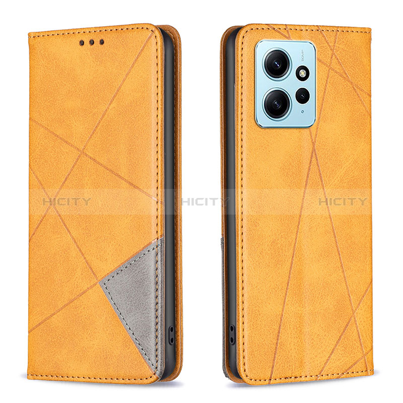 Custodia Portafoglio In Pelle Cover con Supporto B07F per Xiaomi Redmi Note 12 4G Marrone Chiaro