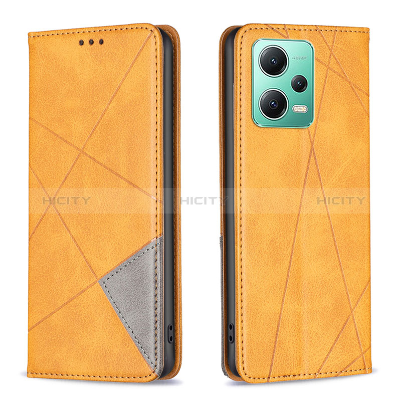 Custodia Portafoglio In Pelle Cover con Supporto B07F per Xiaomi Redmi Note 12 5G Marrone Chiaro