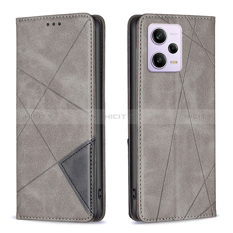 Custodia Portafoglio In Pelle Cover con Supporto B07F per Xiaomi Redmi Note 12 Pro 5G Grigio