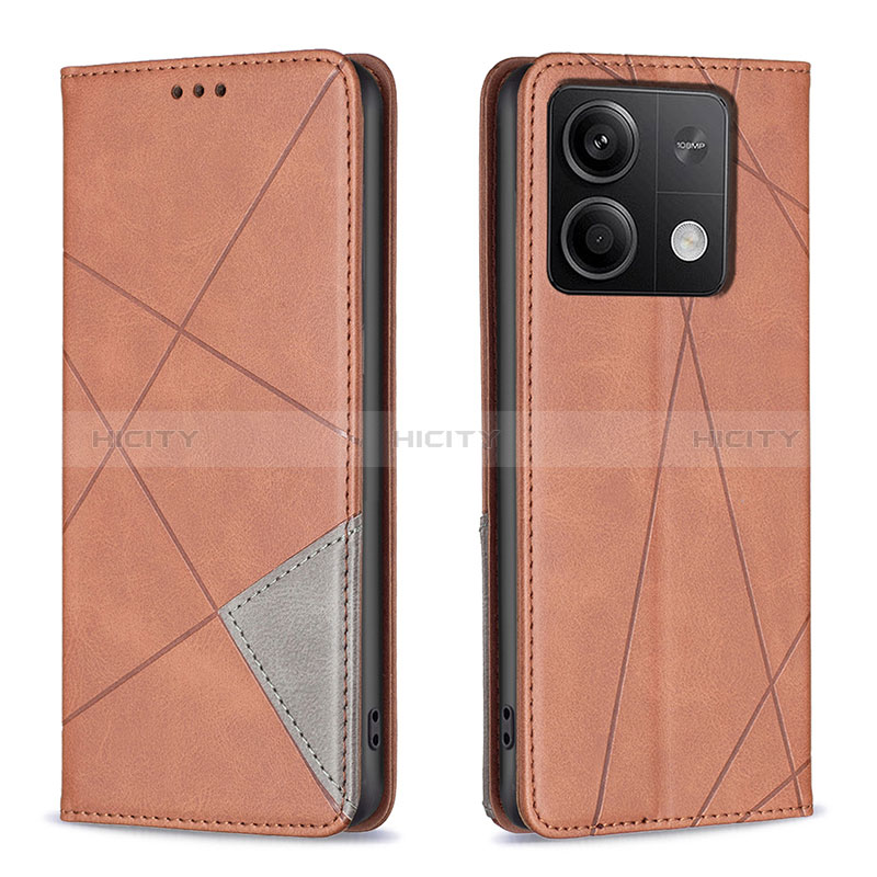 Custodia Portafoglio In Pelle Cover con Supporto B07F per Xiaomi Redmi Note 13 5G Marrone