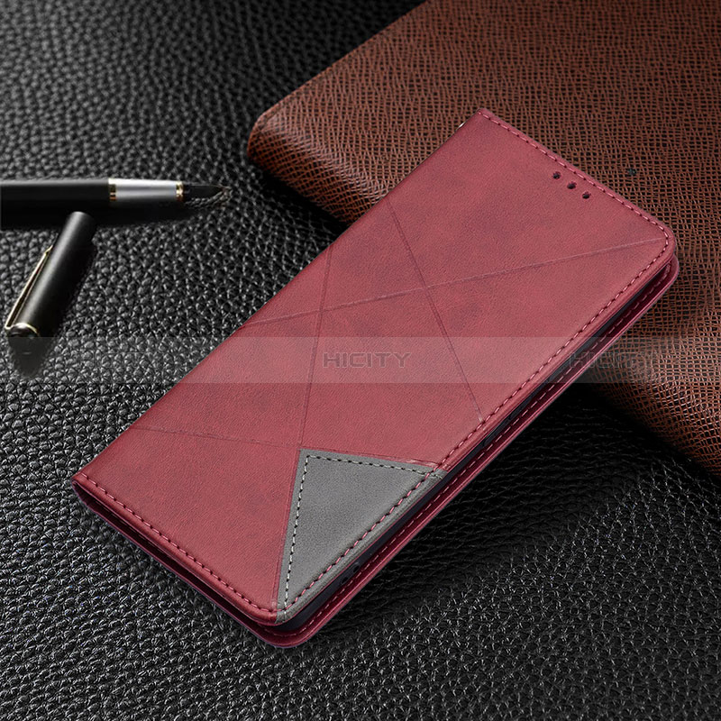 Custodia Portafoglio In Pelle Cover con Supporto B08F per Google Pixel 6 Pro 5G Rosso