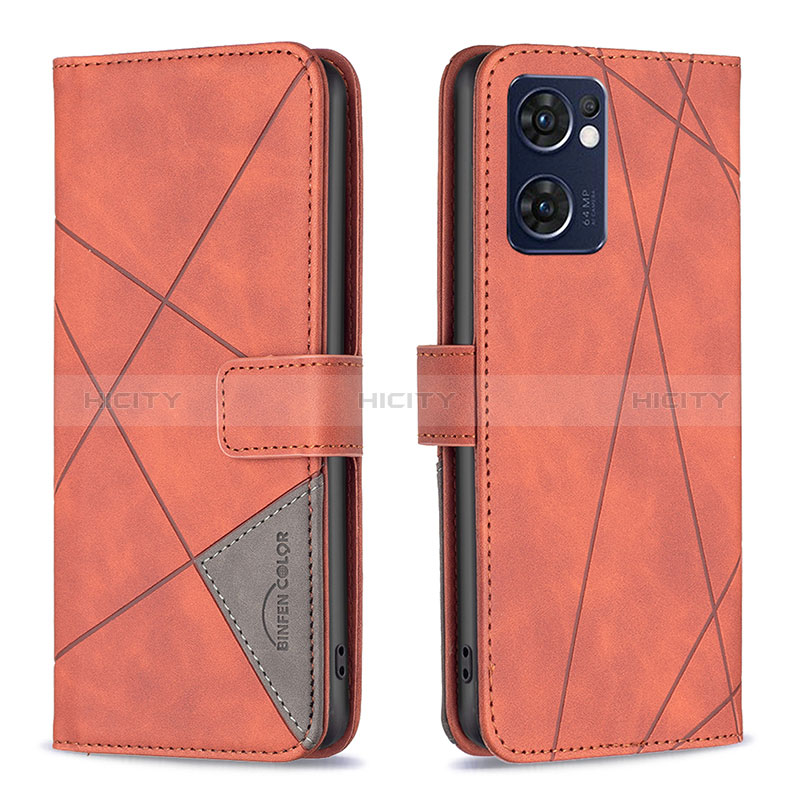 Custodia Portafoglio In Pelle Cover con Supporto B08F per OnePlus Nord CE 2 5G Arancione