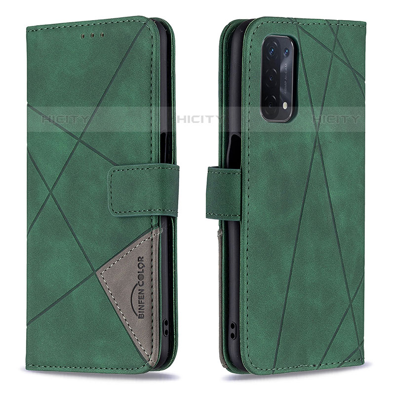 Custodia Portafoglio In Pelle Cover con Supporto B08F per OnePlus Nord N200 5G Verde