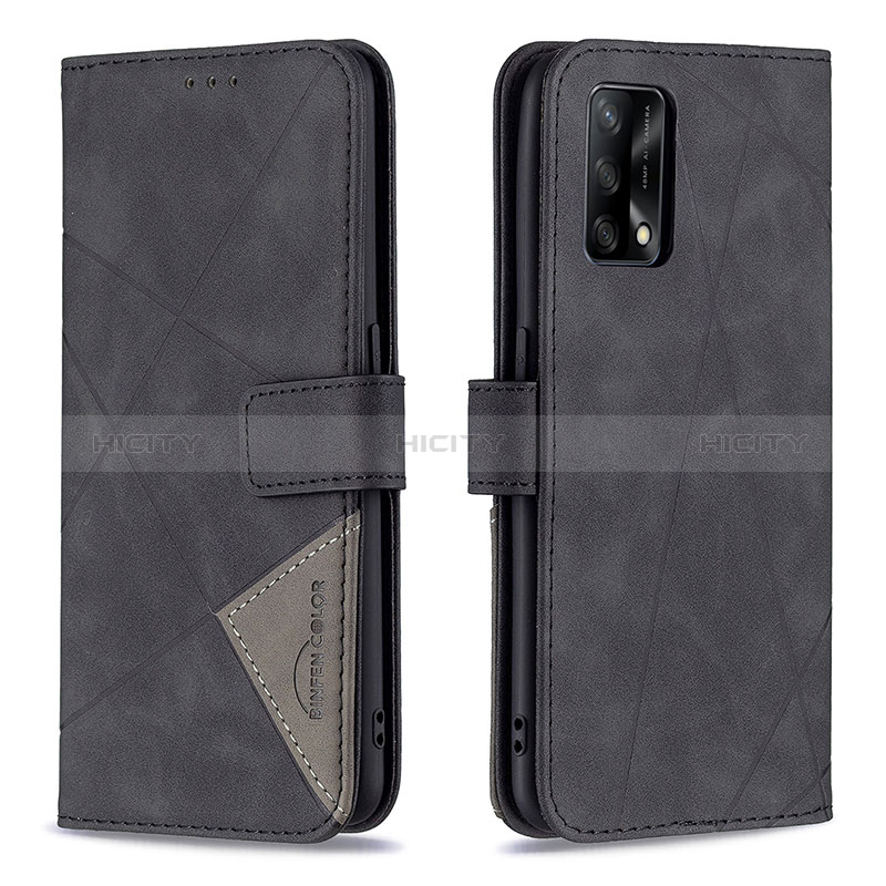 Custodia Portafoglio In Pelle Cover con Supporto B08F per Oppo A95 4G Nero