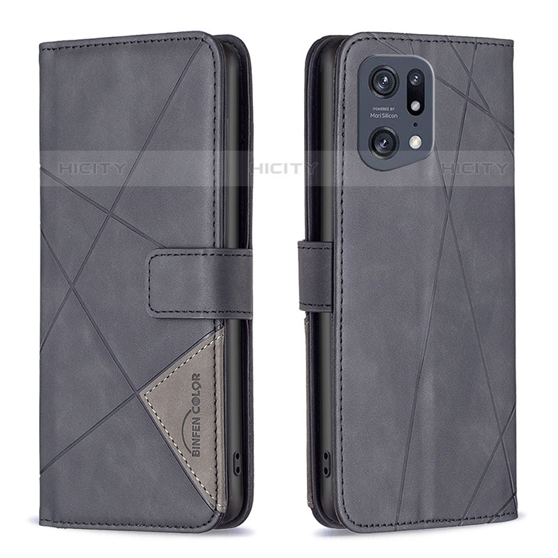 Custodia Portafoglio In Pelle Cover con Supporto B08F per Oppo Find X5 Pro 5G