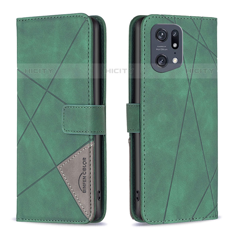 Custodia Portafoglio In Pelle Cover con Supporto B08F per Oppo Find X5 Pro 5G