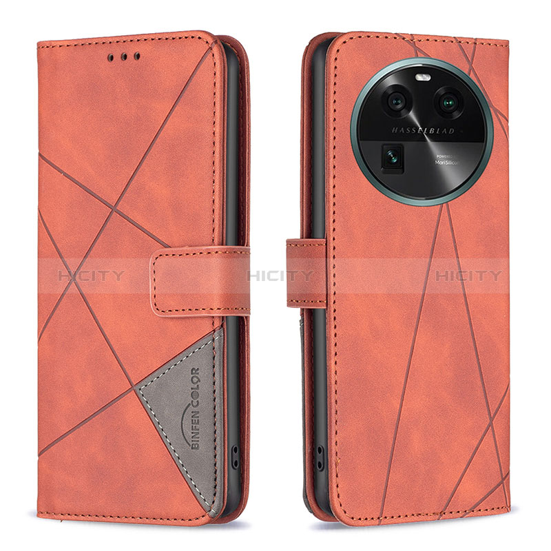 Custodia Portafoglio In Pelle Cover con Supporto B08F per Oppo Find X6 Pro 5G