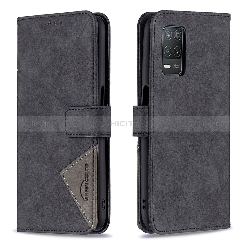 Custodia Portafoglio In Pelle Cover con Supporto B08F per Realme 8 5G Nero