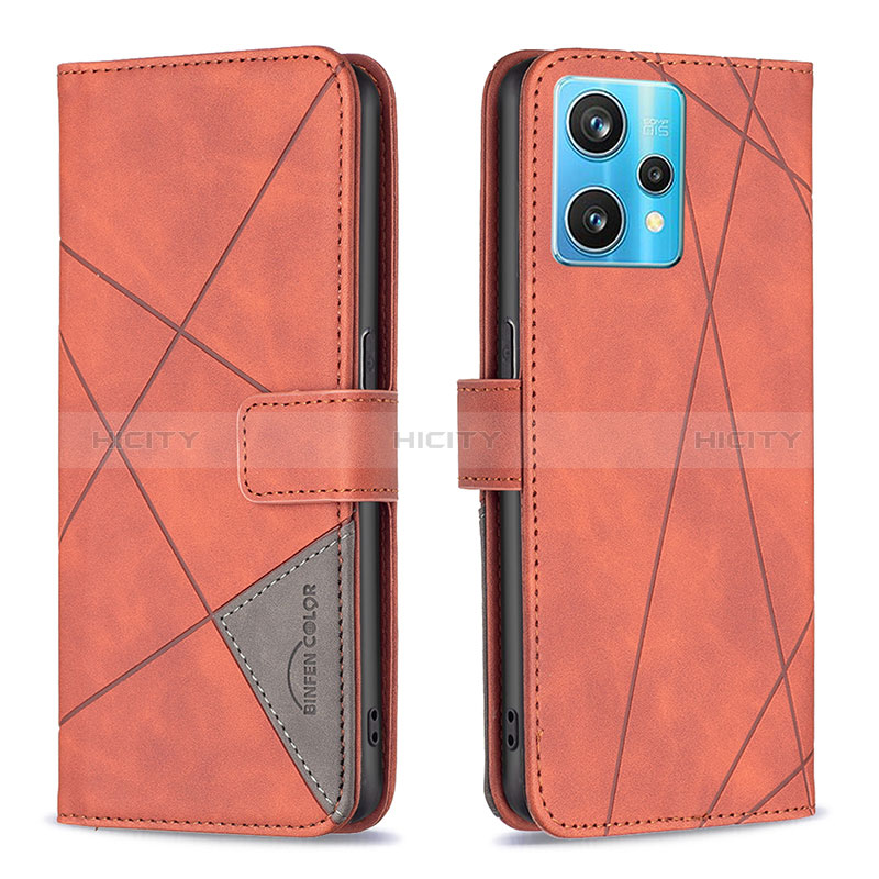 Custodia Portafoglio In Pelle Cover con Supporto B08F per Realme Narzo 50 Pro 5G Arancione