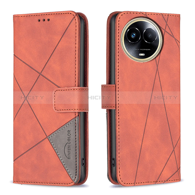 Custodia Portafoglio In Pelle Cover con Supporto B08F per Realme V50s 5G Arancione