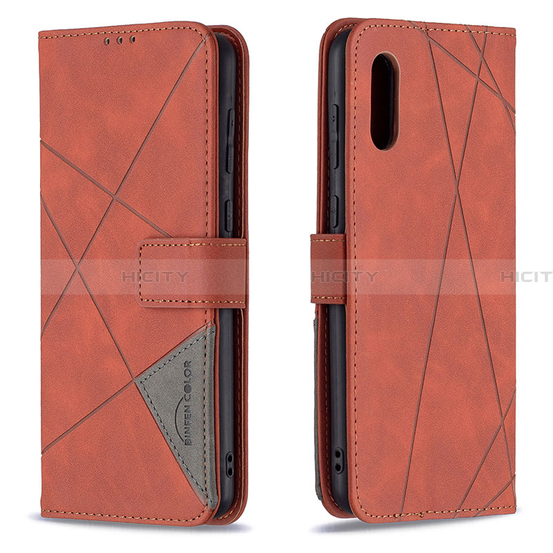 Custodia Portafoglio In Pelle Cover con Supporto B08F per Samsung Galaxy A02 Arancione