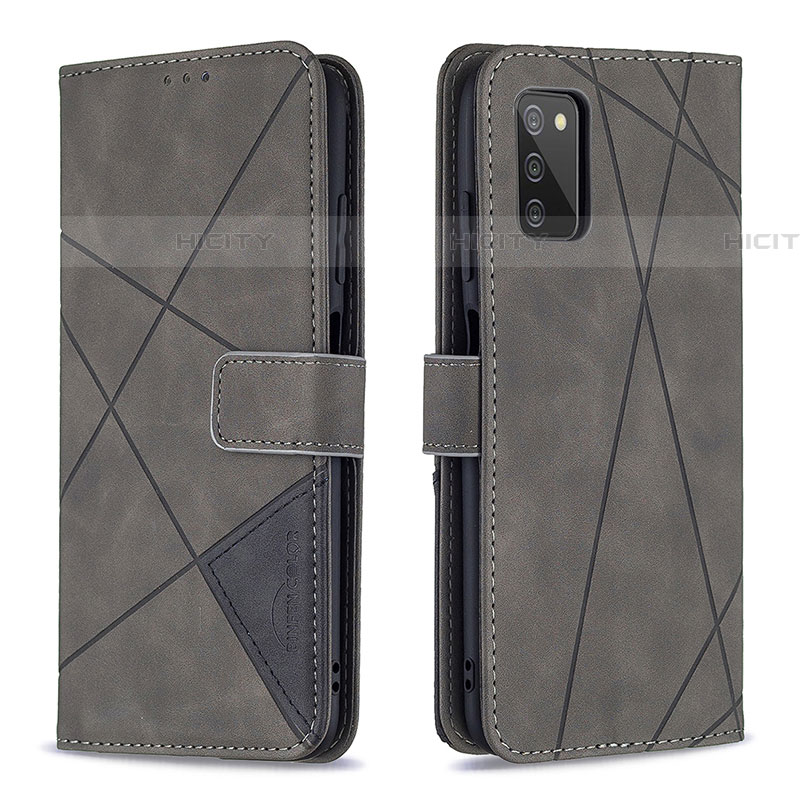 Custodia Portafoglio In Pelle Cover con Supporto B08F per Samsung Galaxy A03s Grigio