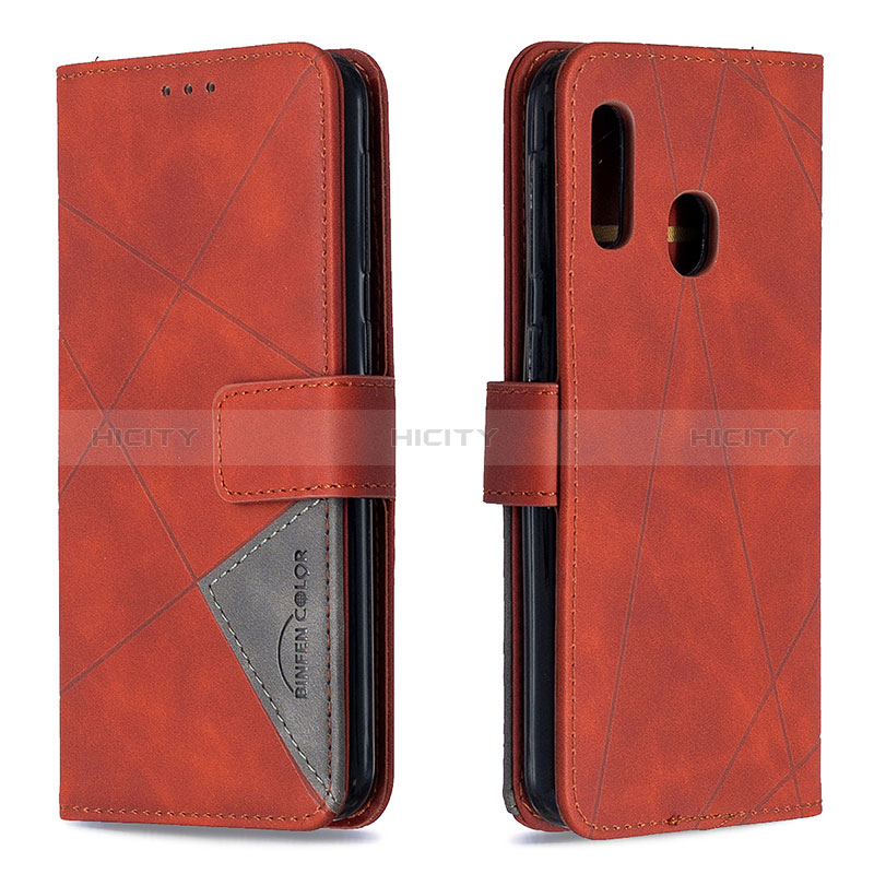 Custodia Portafoglio In Pelle Cover con Supporto B08F per Samsung Galaxy A20e