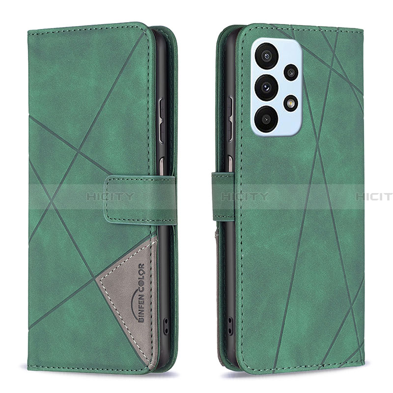 Custodia Portafoglio In Pelle Cover con Supporto B08F per Samsung Galaxy A23 4G Verde