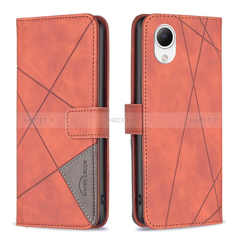 Custodia Portafoglio In Pelle Cover con Supporto B08F per Samsung Galaxy A23e 5G Arancione