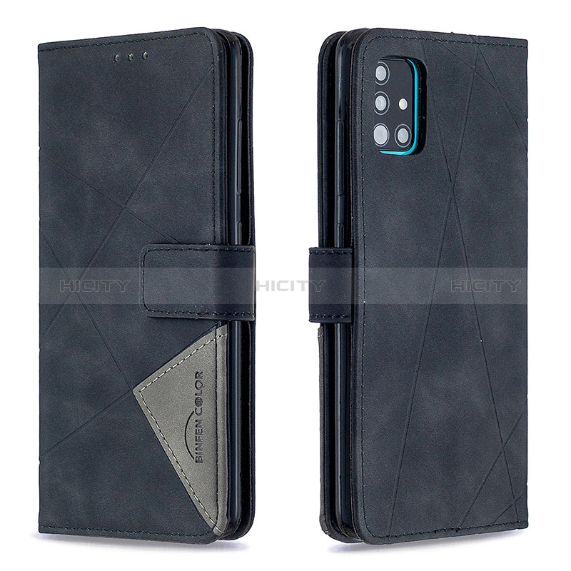 Custodia Portafoglio In Pelle Cover con Supporto B08F per Samsung Galaxy A51 5G Nero