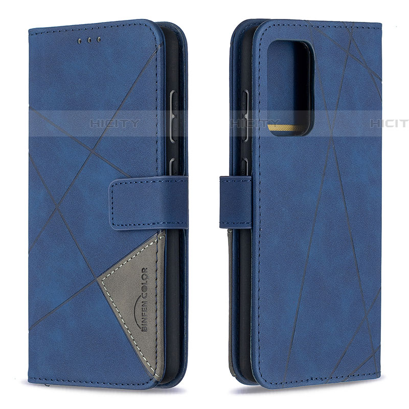 Custodia Portafoglio In Pelle Cover con Supporto B08F per Samsung Galaxy A52 5G Blu