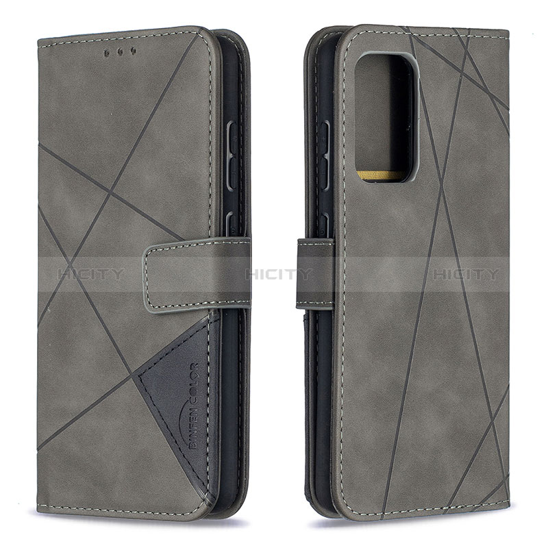 Custodia Portafoglio In Pelle Cover con Supporto B08F per Samsung Galaxy A52s 5G Grigio