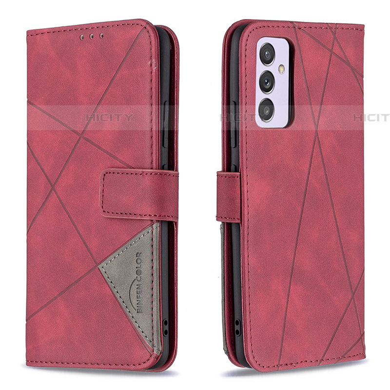 Custodia Portafoglio In Pelle Cover con Supporto B08F per Samsung Galaxy A54 5G Rosso