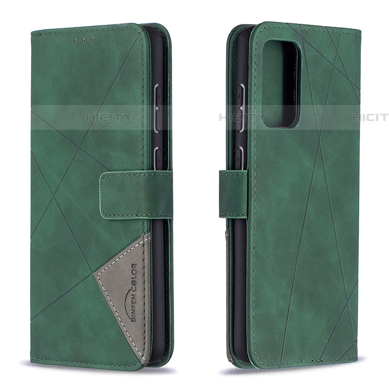 Custodia Portafoglio In Pelle Cover con Supporto B08F per Samsung Galaxy A72 4G Verde