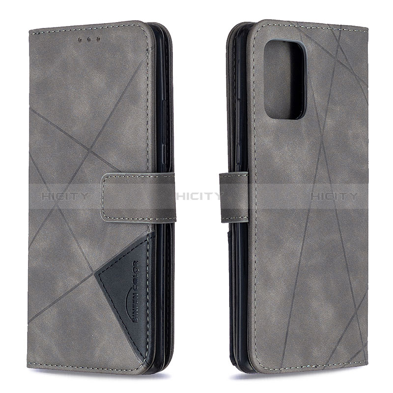 Custodia Portafoglio In Pelle Cover con Supporto B08F per Samsung Galaxy A91 Grigio