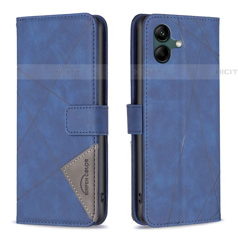 Custodia Portafoglio In Pelle Cover con Supporto B08F per Samsung Galaxy F04 Blu