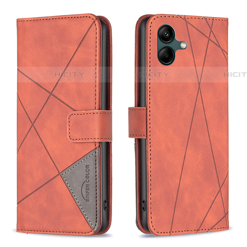 Custodia Portafoglio In Pelle Cover con Supporto B08F per Samsung Galaxy F14 5G Arancione