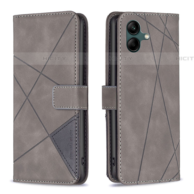 Custodia Portafoglio In Pelle Cover con Supporto B08F per Samsung Galaxy F14 5G Grigio