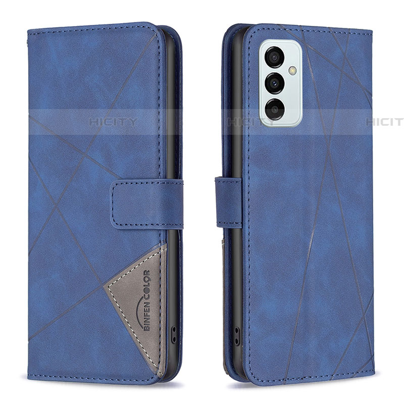 Custodia Portafoglio In Pelle Cover con Supporto B08F per Samsung Galaxy F23 5G Blu