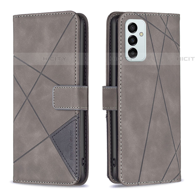 Custodia Portafoglio In Pelle Cover con Supporto B08F per Samsung Galaxy F23 5G Grigio