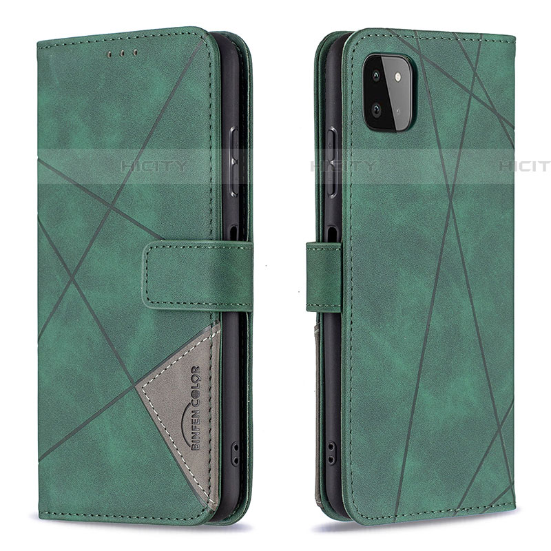 Custodia Portafoglio In Pelle Cover con Supporto B08F per Samsung Galaxy F42 5G Verde