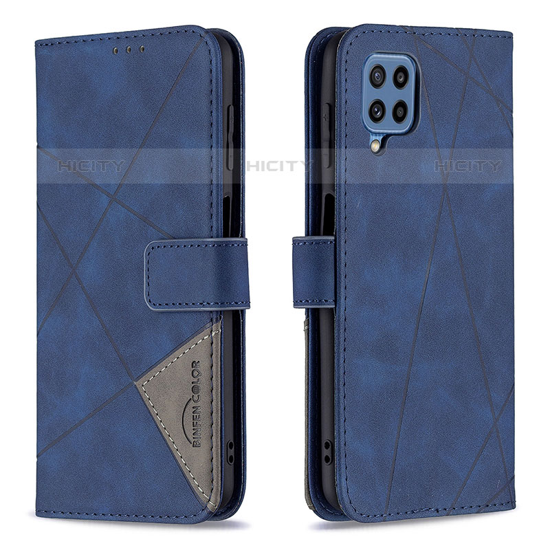 Custodia Portafoglio In Pelle Cover con Supporto B08F per Samsung Galaxy M32 4G Blu