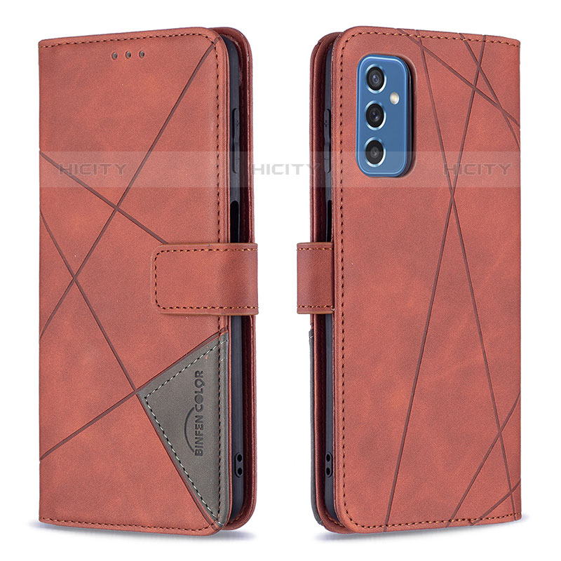 Custodia Portafoglio In Pelle Cover con Supporto B08F per Samsung Galaxy M52 5G Arancione