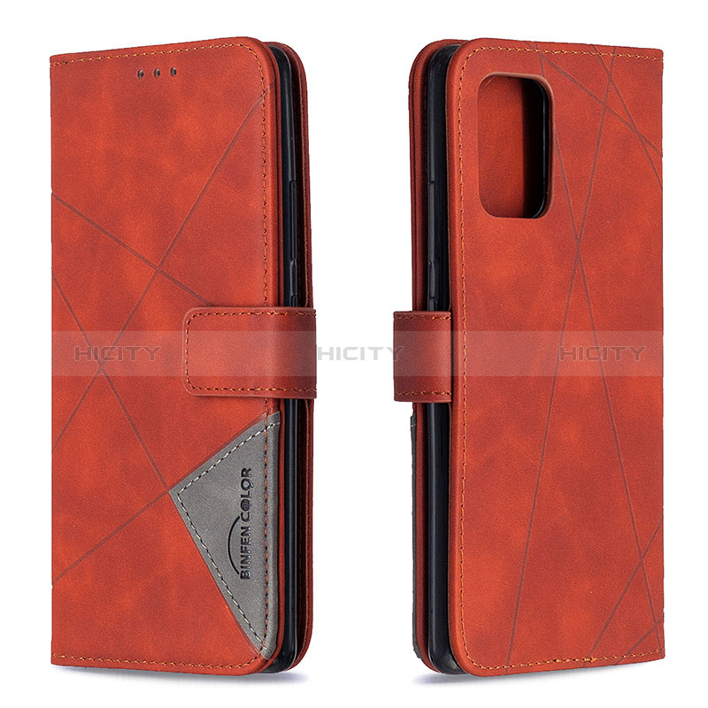 Custodia Portafoglio In Pelle Cover con Supporto B08F per Samsung Galaxy S10 Lite Arancione