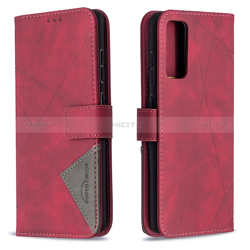 Custodia Portafoglio In Pelle Cover con Supporto B08F per Samsung Galaxy S20 FE (2022) 5G Rosso